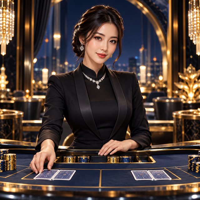 Illustrative baccarat studio artwork